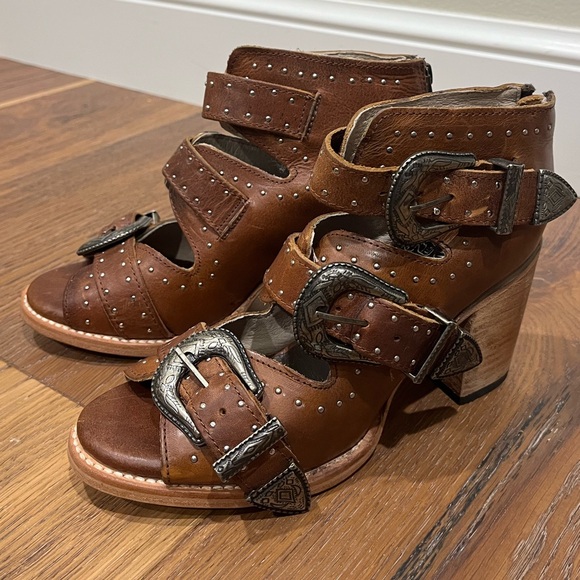 FREEBIRD BY STEVEN VIOLET BOOTIE SANDAL SIZE 8 - Picture 3 of 6